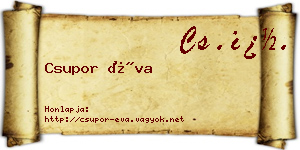 Csupor Éva névjegykártya