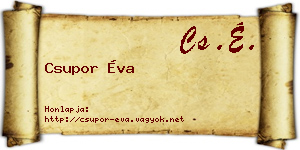Csupor Éva névjegykártya