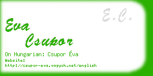 eva csupor business card