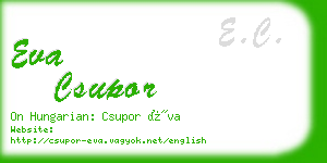 eva csupor business card